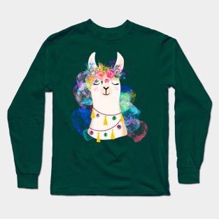 Llama diamond 5-black version Long Sleeve T-Shirt